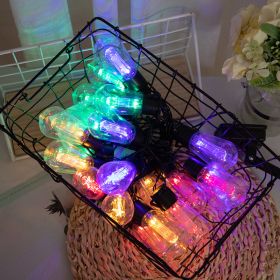 Solar Water Drop Bulb Lantern Outdoor Garden  Wedding Decoration Lights (Option: Color-Battery case-10PCS)