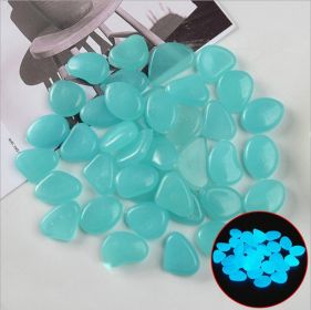 100 Luminous Stones Fluorescent Aquarium Pebbles Fish Tank Garden Luminous Stones (Option: Light Blue-100pc)