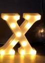 Luminous LED Letter Number Night Light English Alphabet Number Battery Lamp Romantic Wedding Christmas Party Decoration (Option: Always lit-X)