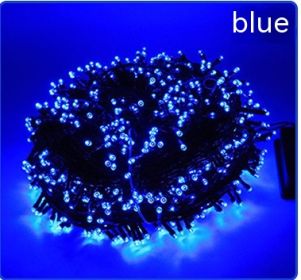 Solar-powered String Lights 8 Function LED Outdoor Waterproof (Option: Blue-Common Style 12 M 100 Lights)