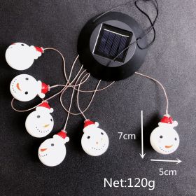 Solar Wind Chimes Light Rice Pellet Ball Hummingbird Color Changing Light String LED (Option: Christmas snowman-RBG color change)