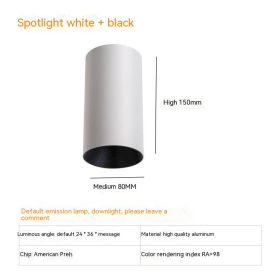 Thigh High Anti-glare Punch Free Ceiling Living Room Aisle Surface Mounted Spotlight (Option: 10w Neutral Light 4000k-White And Black)