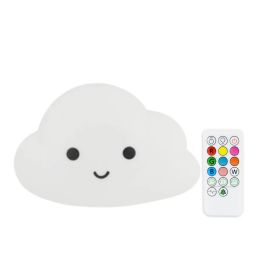 Cartoon Cloud Night Light USB Charging Bedside Bedroom Remote Control LED Wall Lamp (Option: Clouds-Without Battery-USB)